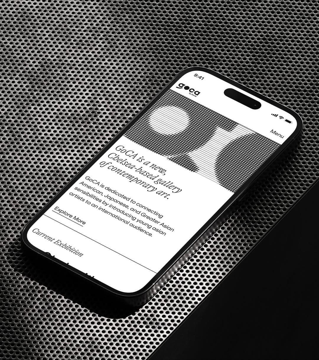 Designed and developed a custom generative patterns system and website for GOCA, a Gallery of Contemporary Art in Chelsea, Manhattan that highlights emerging Asian artists. In collaboration with the team at [Athletics](https://athleticsnyc.com), the brand and website offer a dynamic introduction to these new voices, while creating a vibrant platform for the gallery to showcase fresh art, spark conversations, and host innovative ideas.

Breaking away from the typical art gallery website, GOCA's web experience brings the focus on art and artists to life. With vibrant animations at its core, the site feels alive and constantly evolving. The shapes drawn from the logomark animate with purpose, forming shifting patterns over time. Features like current exhibits, artist stories, and highlighted pieces come together to tell the gallery’s story with clarity and vivid detail.
