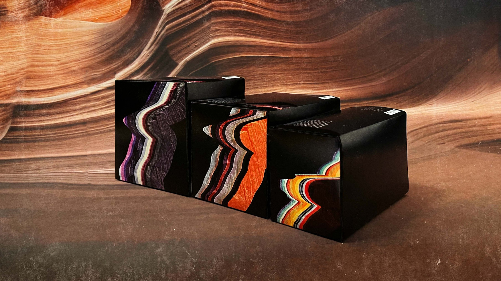 Layers is a customizable beauty company. Drawing from the visual vernacular of both soil layers and skin layers, each box pattern is uniquely generated based on the customer’s personalized formula.
A custom algorithm was created to map each user’s data into a Bézier curve, generating a one-of-a-kind layered design. The width of each layer reflects the proportion of organic ingredients in the product, while the curves themselves are derived from the user's name, translated through ASCII code. The grid design on the box adapts responsively to the size of the package. Multiple color options are available, allowing for variety across different product lines.